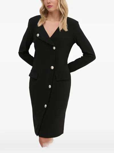 Joseph Ribkoff V-neck Buttoned Midi Dress In Black