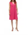 Joseph Ribkoff V-neck Cap Sleeve Trapeze Dress In Geranium In Pink