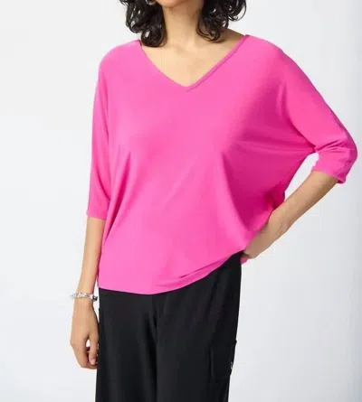 Joseph Ribkoff V-neck Dolman Sleeve In Ultra Pink In Orange