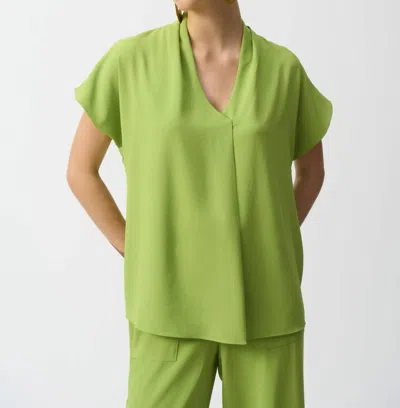 Joseph Ribkoff V-neck Dolman Sleeve Relaxed Top In Greenery