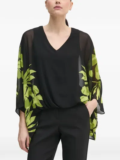 Joseph Ribkoff V-neck Floral-print Blouse In Multi