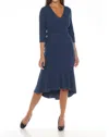 Joseph Ribkoff V-neck High Low Midi Dress In Nightfall In Multi