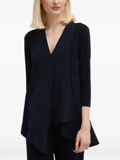 Joseph Ribkoff V-neck Layered Top In Blue