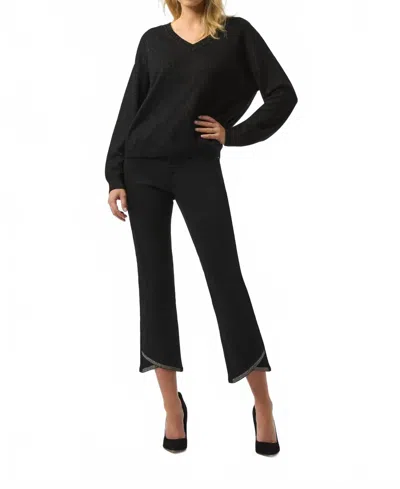 Joseph Ribkoff V-neck Long Sleeve Sweater In Black