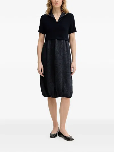Joseph Ribkoff V-neck Patterned Dress In Black