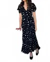 Joseph Ribkoff Dot Chiffon Belted Wrap Dress In Black/vanilla In Black