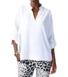 Joseph Ribkoff Woven Boxy Top With Dolman Sleeves In Vanilla In White