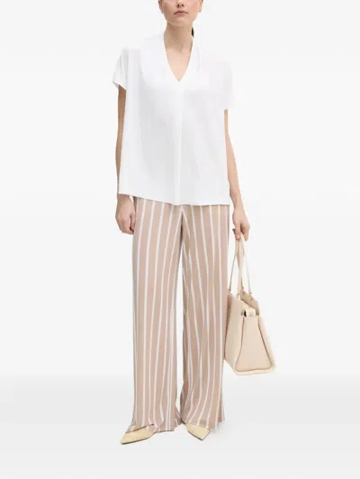 Joseph Ribkoff V-neck Short-sleeve Blouse In White