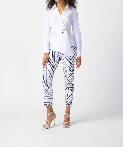Joseph Ribkoff V-neck Wrap Blouse In White