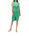 Joseph Ribkoff V-neckline Sleeveless Sheath Dress In Garden Green In Green
