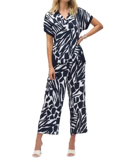 Joseph Ribkoff Vanilla Midnight Blue Print Top In Multi