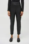 Joseph Ribkoff Leatherette Cargo Pants In Black In Black
