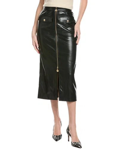Joseph Ribkoff Vegan Leather Midi Skirt In Black
