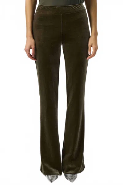 Joseph Ribkoff Velvet Flared Pull On Pant In Khaki In Green