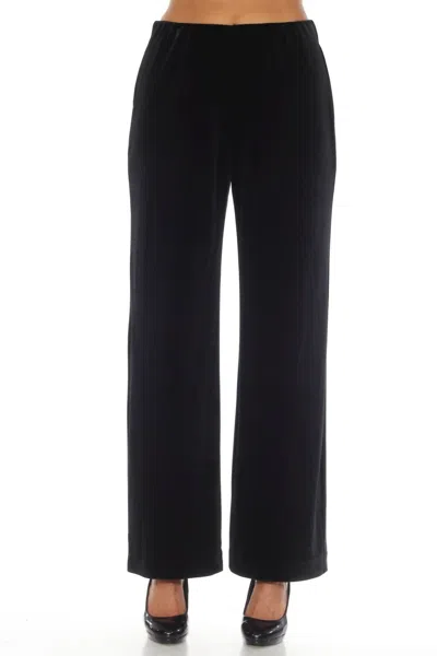 Joseph Ribkoff Velvet Pull On Wide Leg Trouser In Black