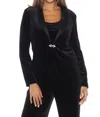 Joseph Ribkoff Velvet Twin Set Blazer In Black