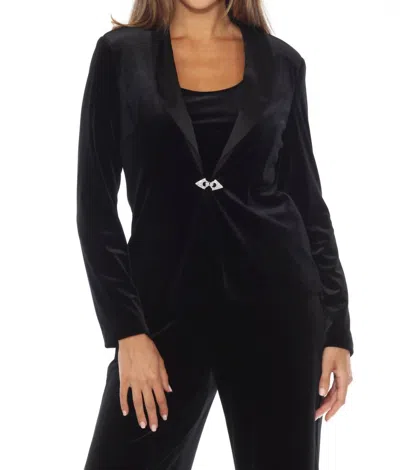 Joseph Ribkoff Velvet Twin Set Blazer In Black