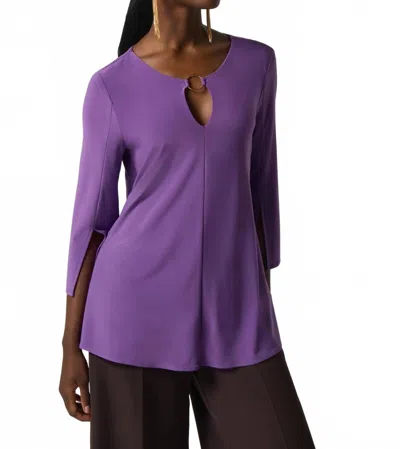 Joseph Ribkoff Venetia Gold Ring Keyhole Tunic In Violet In Purple