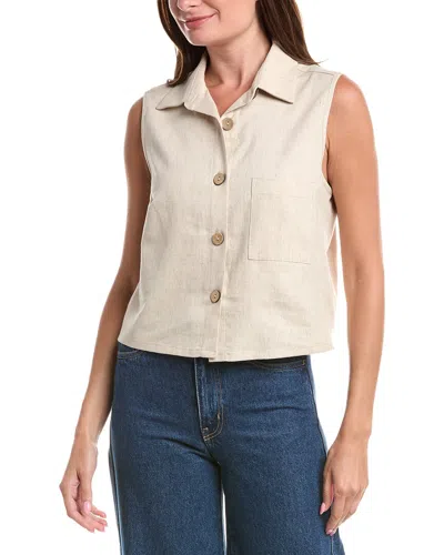 Joseph Ribkoff Button-up Sleeveless Top In Neutral