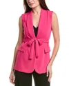 Joseph Ribkoff Shawl-collar Belted Vest In Pink