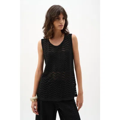 Joseph Ribkoff Viscose Jacquard Knit Chevron Stitch Relaxed In Black