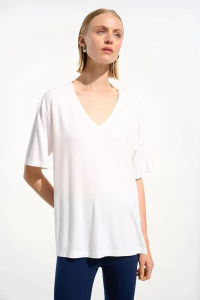 Joseph Ribkoff Tunic Short Sleeve Sweater In Vanilla In White