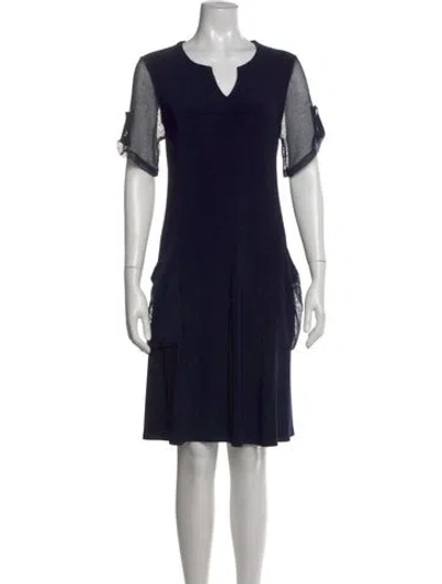 Pre-owned Joseph Ribkoff V-neck Knee-length Dress In Blue