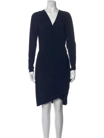 Pre-owned Joseph Ribkoff V-neck Knee-length Dress W/ Tags In Blue