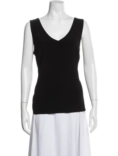 Pre-owned Joseph Ribkoff V-neck Sleeveless Top In Black