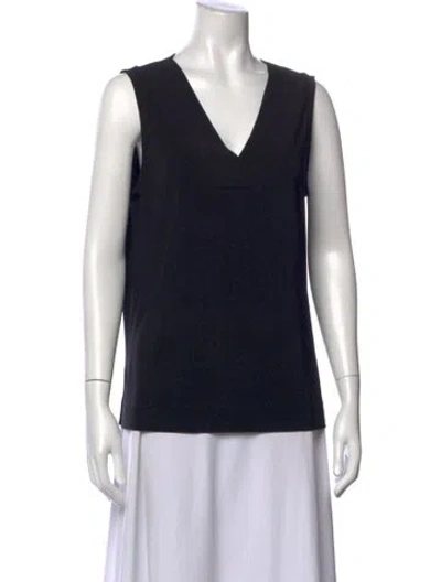 Pre-owned Joseph Ribkoff V-neck Sleeveless Top In Black