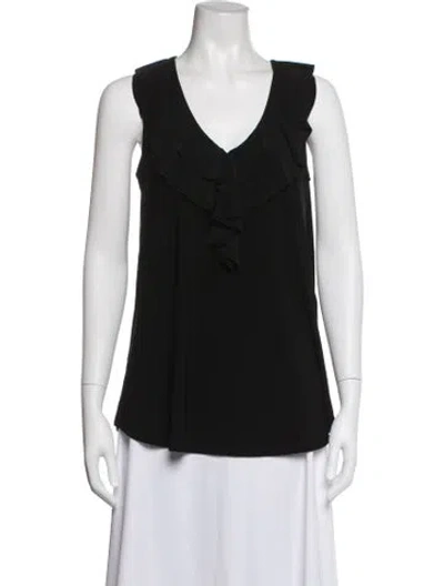 Pre-owned Joseph Ribkoff V-neck Sleeveless Top In Black