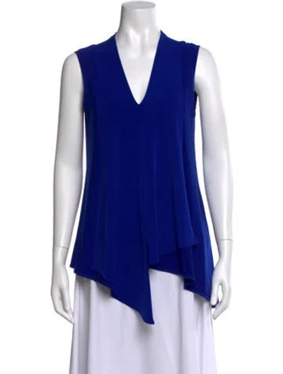 Pre-owned Joseph Ribkoff V-neck Sleeveless Top In Blue