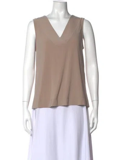 Pre-owned Joseph Ribkoff V-neck Sleeveless Top In Neutral