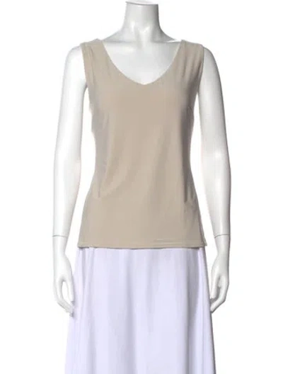 Pre-owned Joseph Ribkoff V-neck Sleeveless Top In Neutral