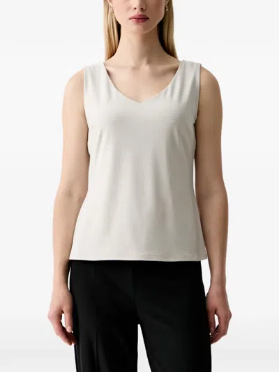 Joseph Ribkoff V-neck Sleeveless Top In Neutral