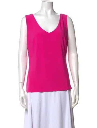 Pre-owned Joseph Ribkoff V-neck Sleeveless Top In Pink