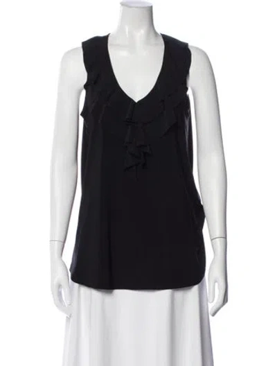 Pre-owned Joseph Ribkoff V-neck Sleeveless Top W/ Tags In Blue