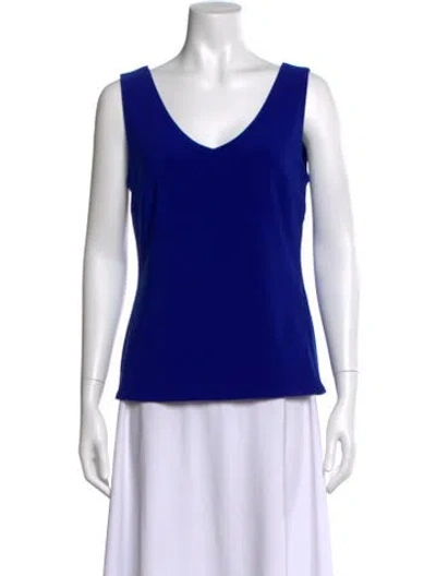 Pre-owned Joseph Ribkoff V-neck Sleeveless Top W/ Tags In Blue
