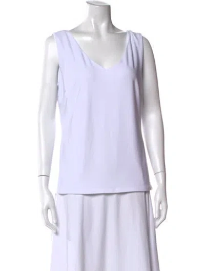 Pre-owned Joseph Ribkoff V-neck Sleeveless Top W/ Tags In White