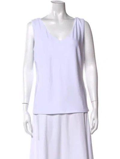 Pre-owned Joseph Ribkoff V-neck Sleeveless Top In White