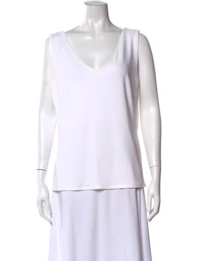 Pre-owned Joseph Ribkoff V-neck Sleeveless Top In White