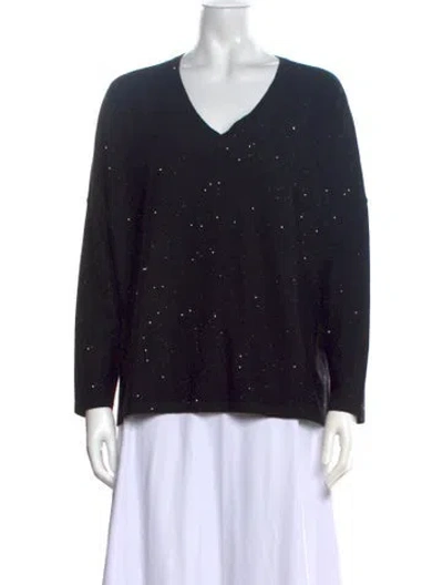 Pre-owned Joseph Ribkoff V-neck Sweater In Black