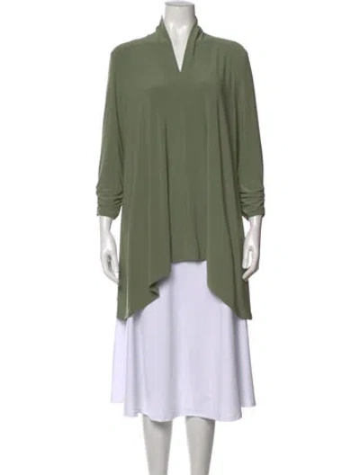 Pre-owned Joseph Ribkoff V-neck Three-quarter Sleeve Tunic In Green
