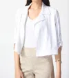 Joseph Ribkoff Cropped Rolled Tab Top In Vanilla