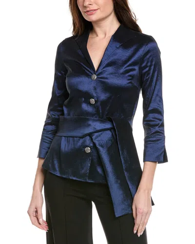 Joseph Ribkoff Waist-tie Embellished Top In Blue