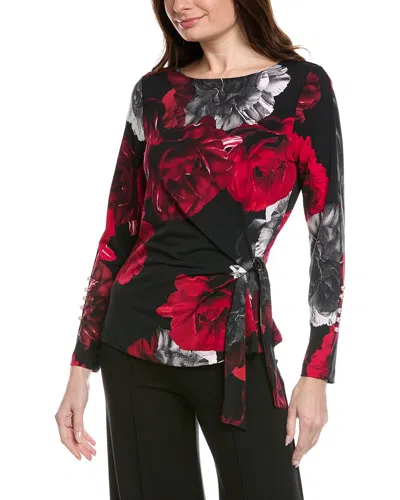 Joseph Ribkoff Waist-tie Floral Top In Multi