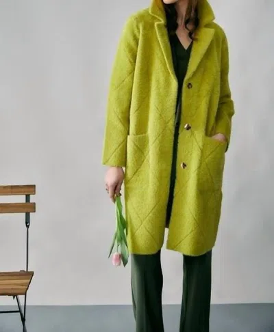 JOSEPH RIBKOFF WASABI NOTCHED COLLARED COAT