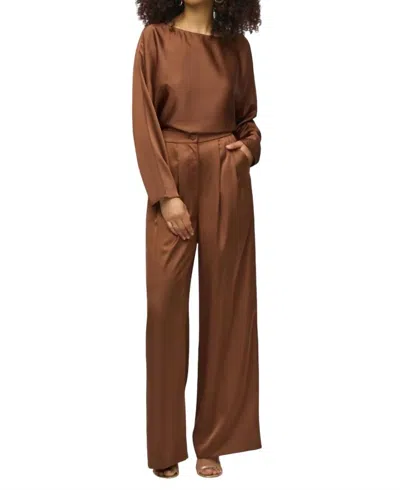 Joseph Ribkoff Wide Leg Dress Pant In Chestnut In Pink