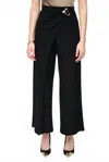 Joseph Ribkoff Wide-leg Faux Wrap Trouser Pants In Black In Black