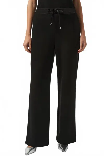 JOSEPH RIBKOFF WIDE-LEG PULL-ON PANTS IN BLACK